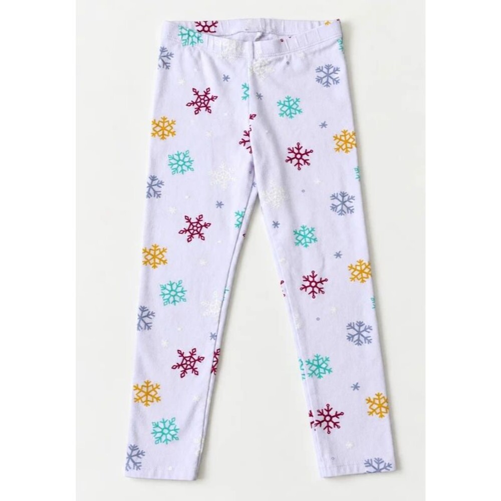 Cat & Jack Girls 4T Lavender Multicolor Snowflake Print Leggings